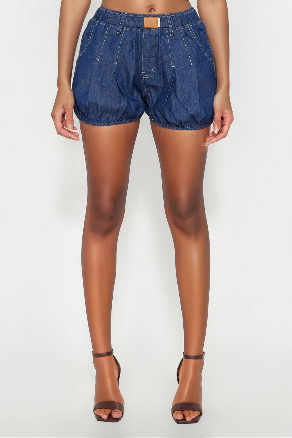 The Bees Knees Bloomer Denim Shorts - Dark Wash