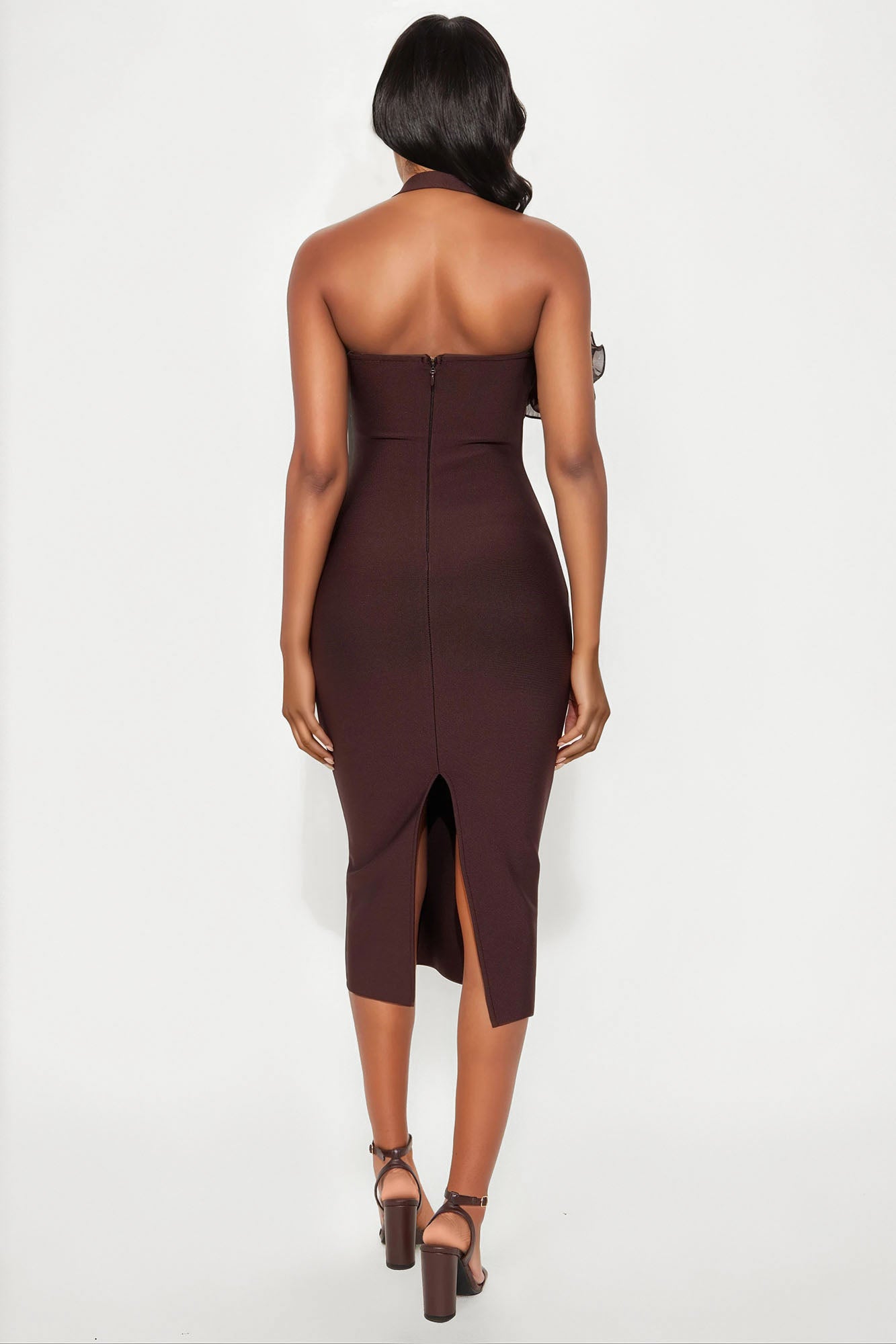 Ivonne Bandage Midi Dress - Chocolate