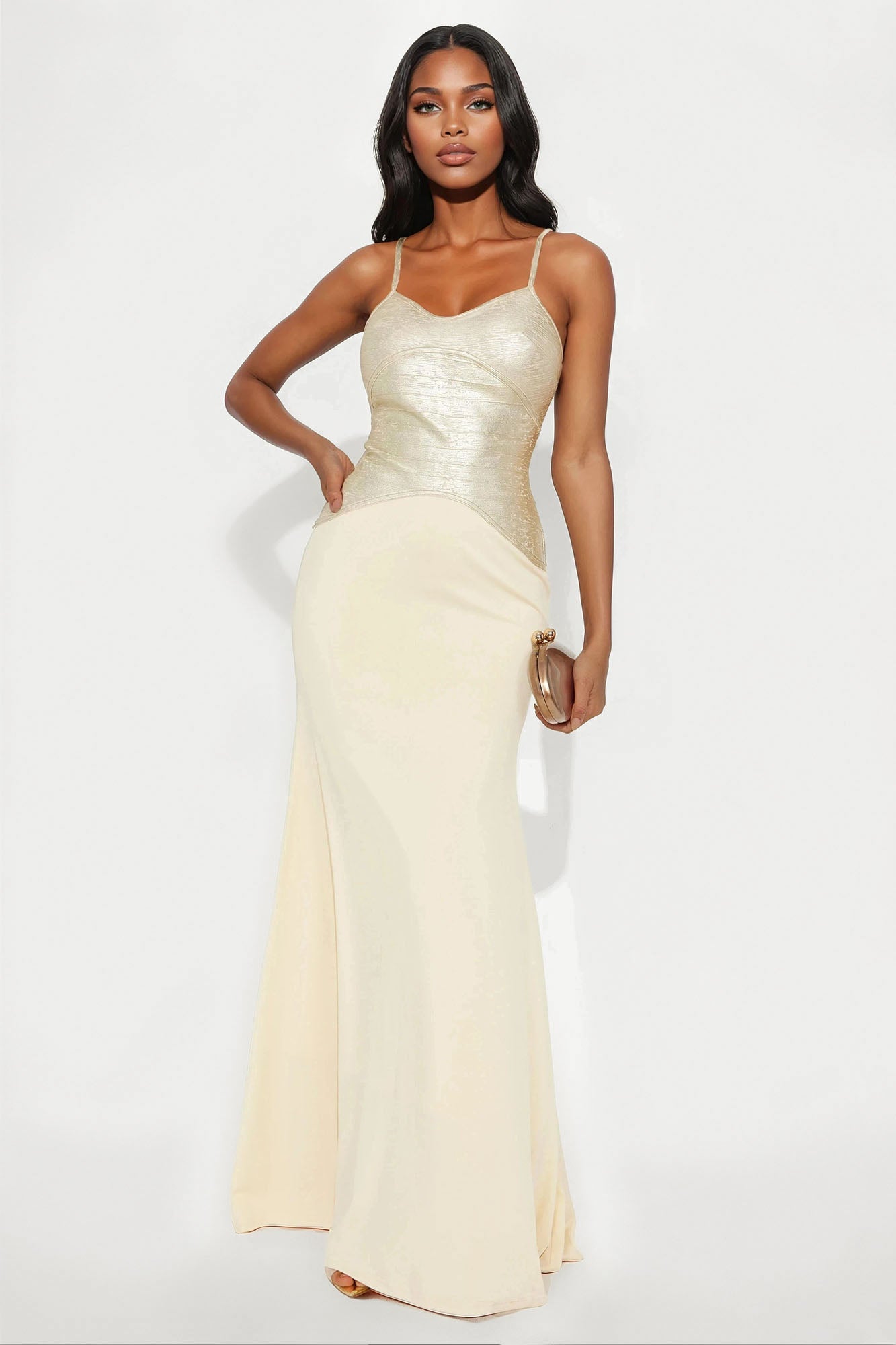Kamila Bandage Maxi Gown - Gold