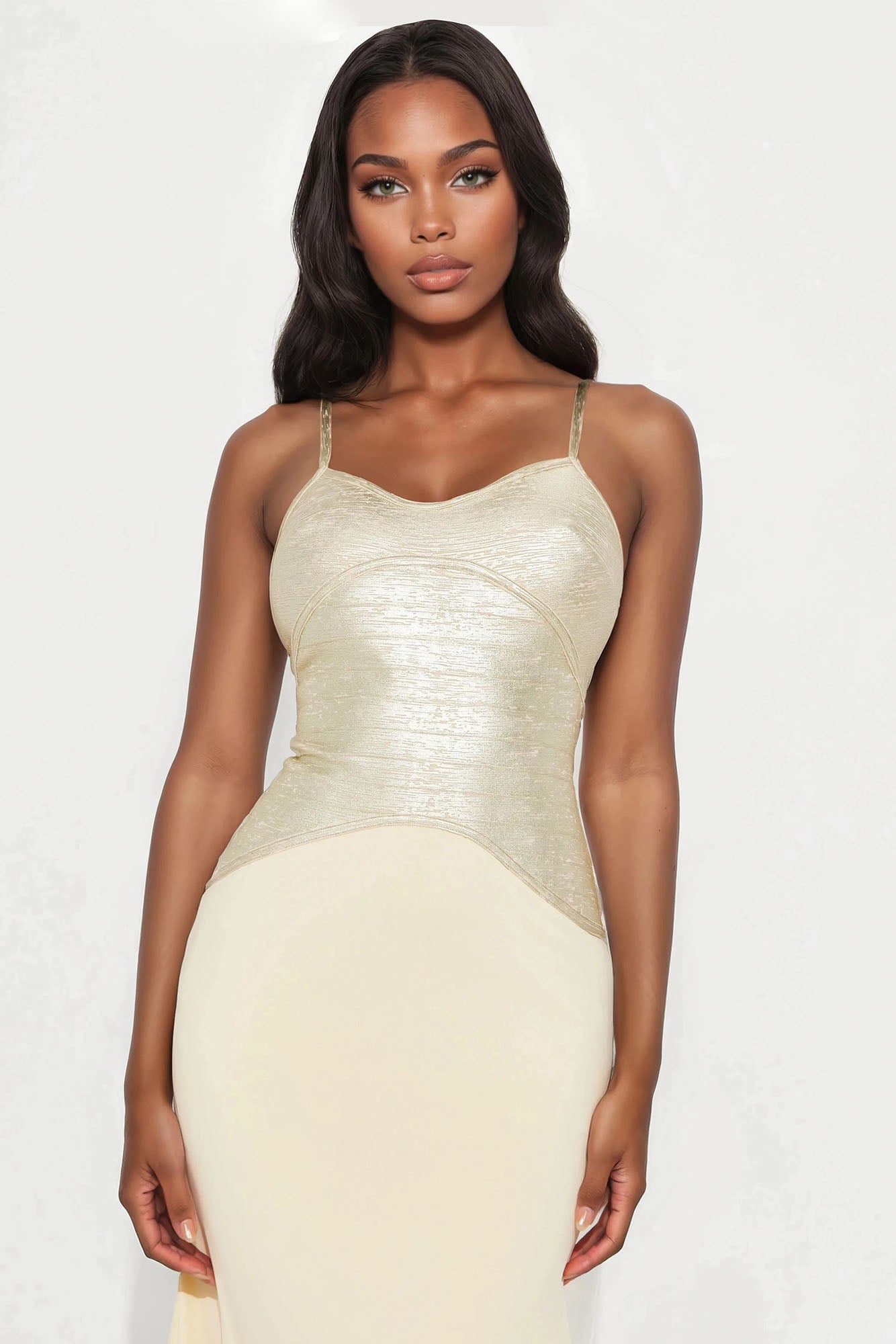 Kamila Bandage Maxi Gown - Gold