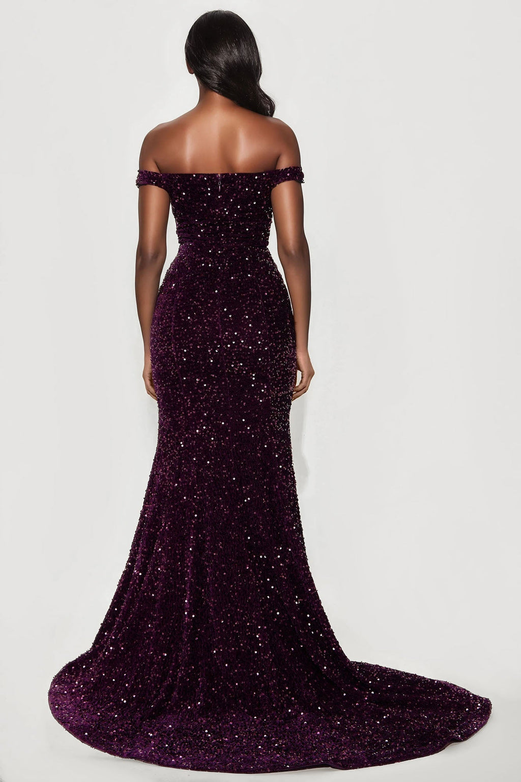 Alora Sequin Maxi Gown - Plum
