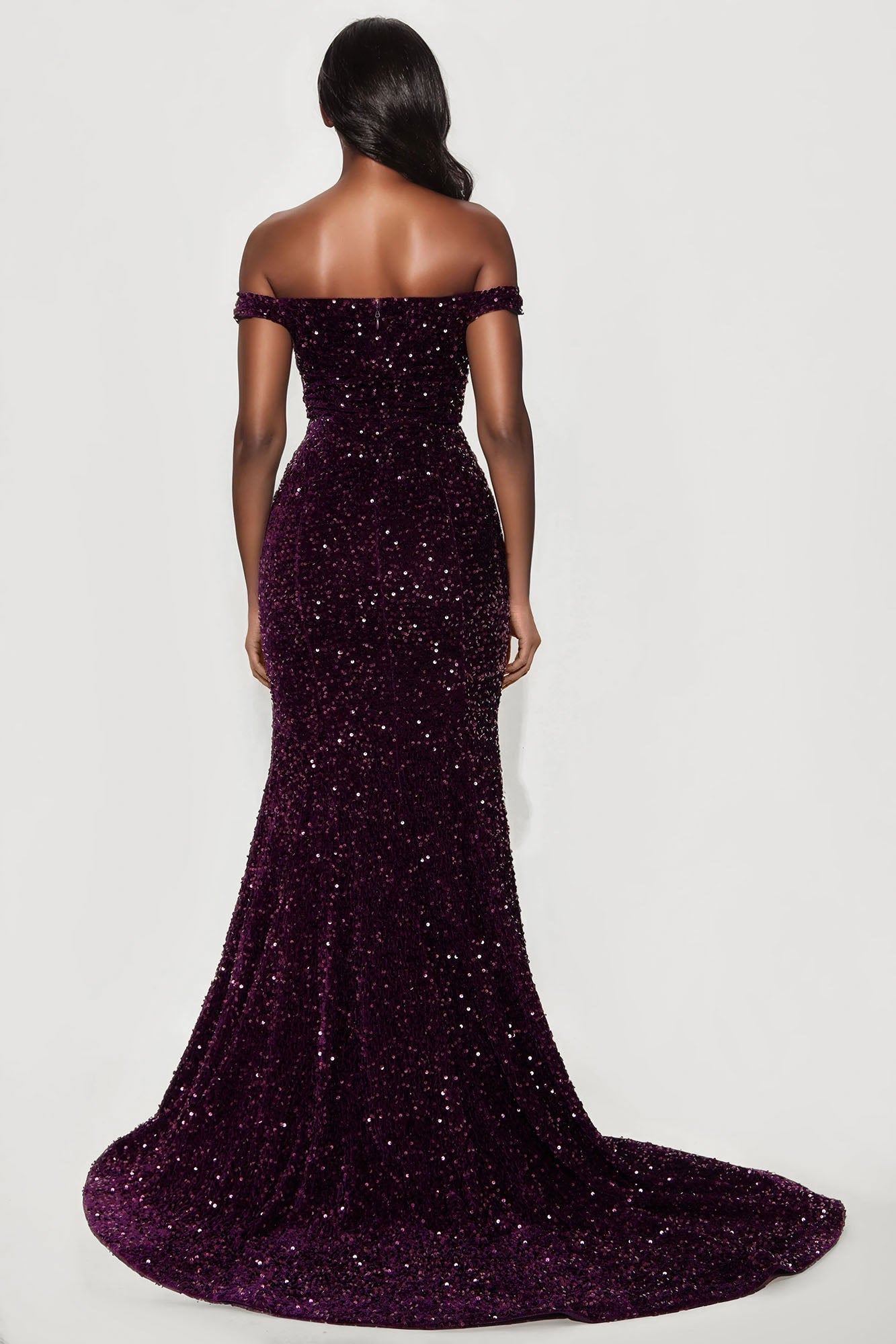Alora Sequin Maxi Gown - Plum