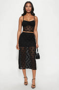 Anaisha Lace Maxi Skirt Set - Black