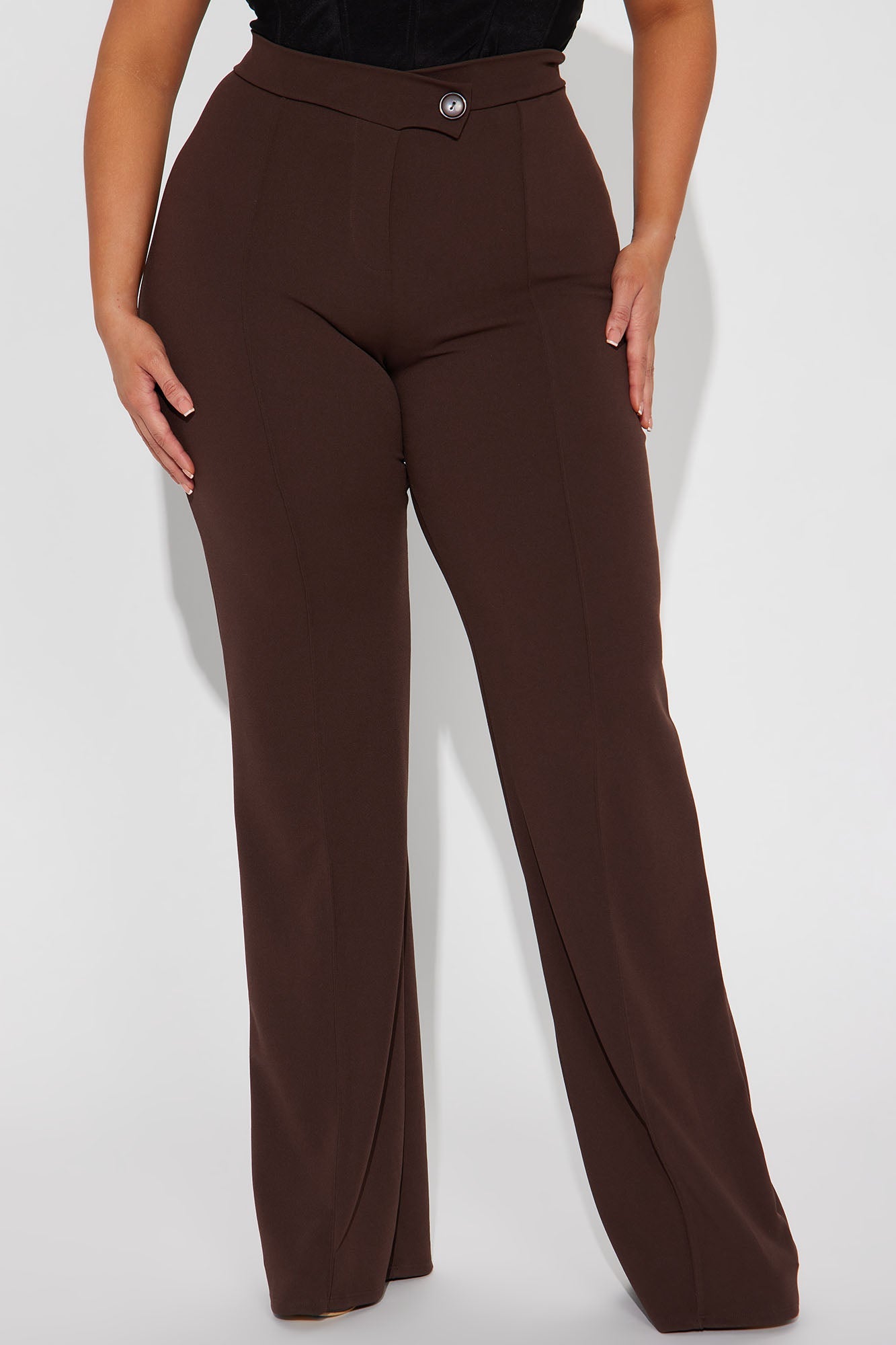 Tall Call It Even Wide Leg Dress Pants - Chocolate