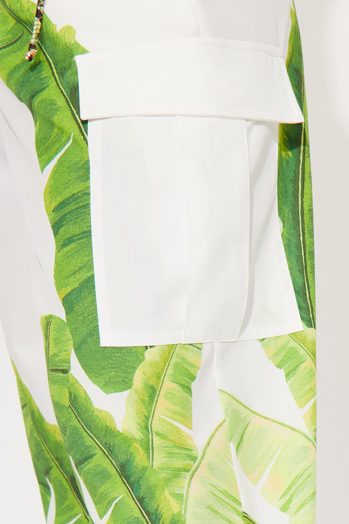 Tropical Oasis Satin Jogger Set - White/combo