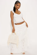 Peyton Eyelet Tiered Maxi Skirt - White