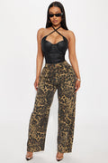 Give You The Best Leopard Barrel Pant - Brown/combo