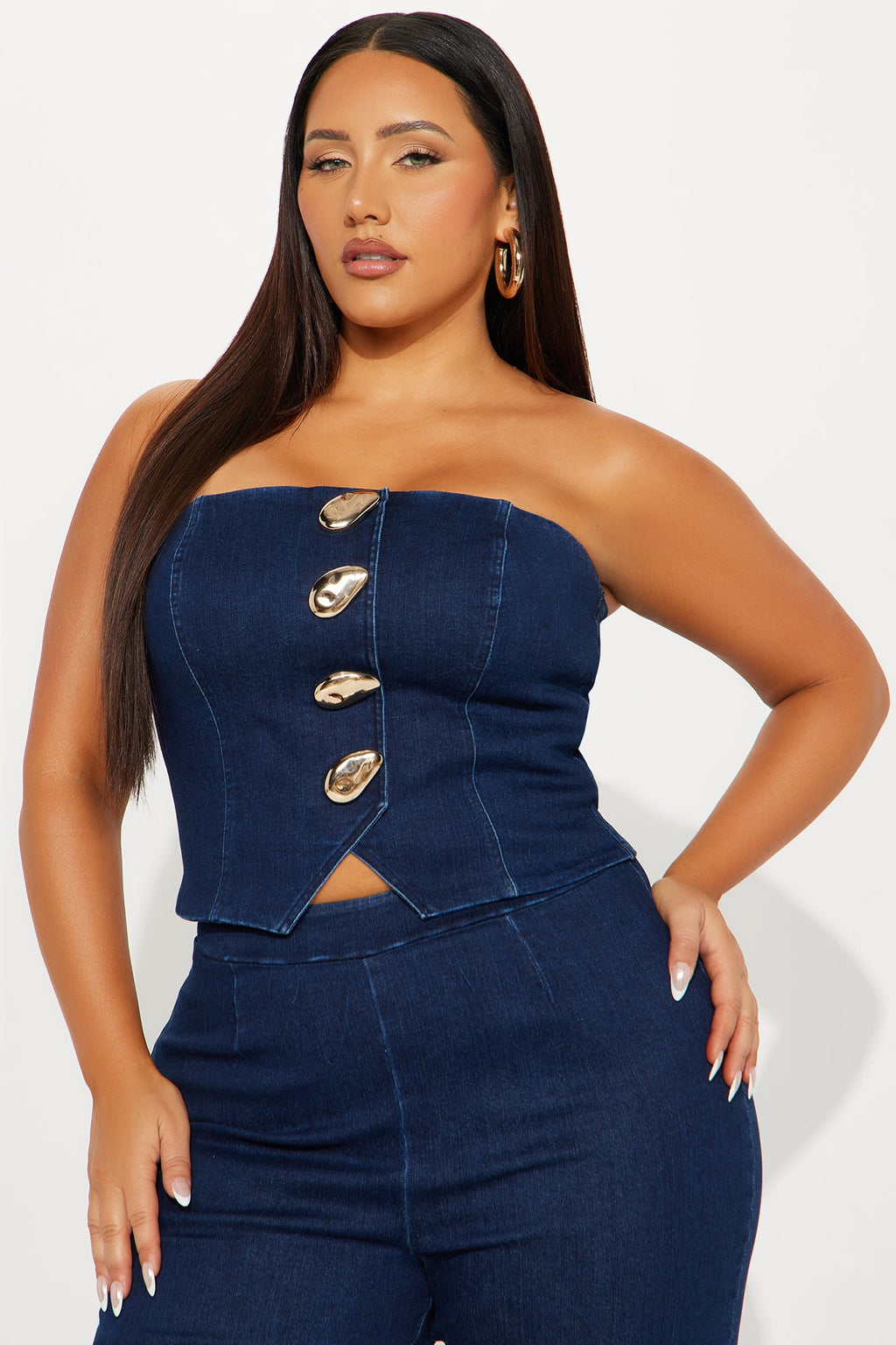 In Your Dreams Denim Pant Set - Dark Denim