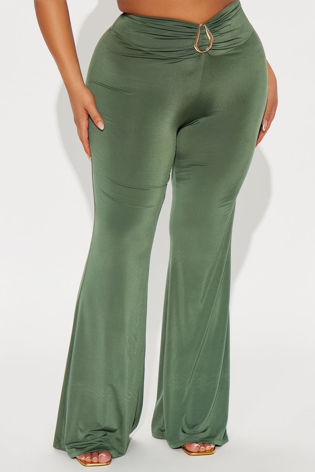 Pure Temptation Low Rise Flare Pant - Olive