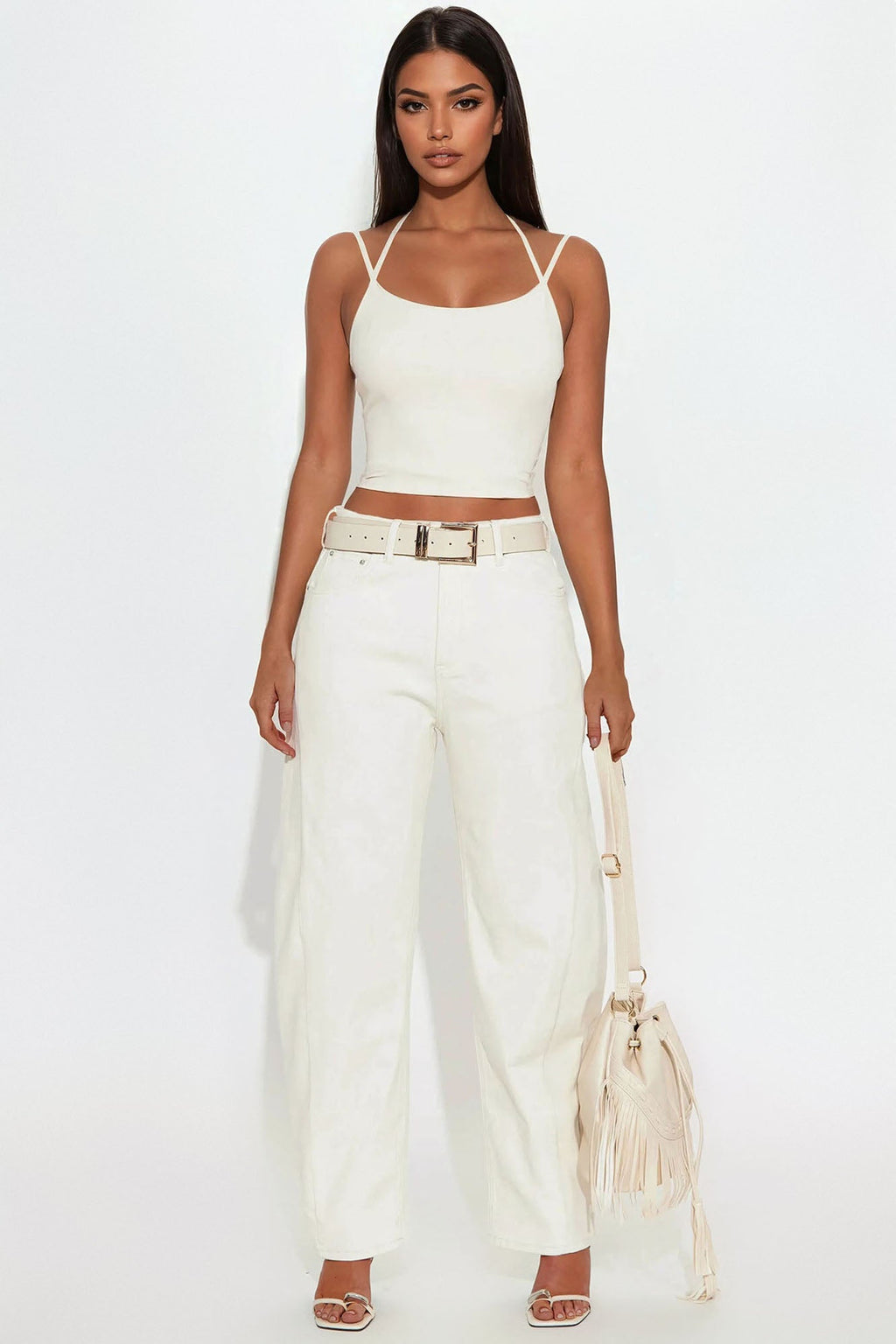 Allegra Barrel Pant - Cream
