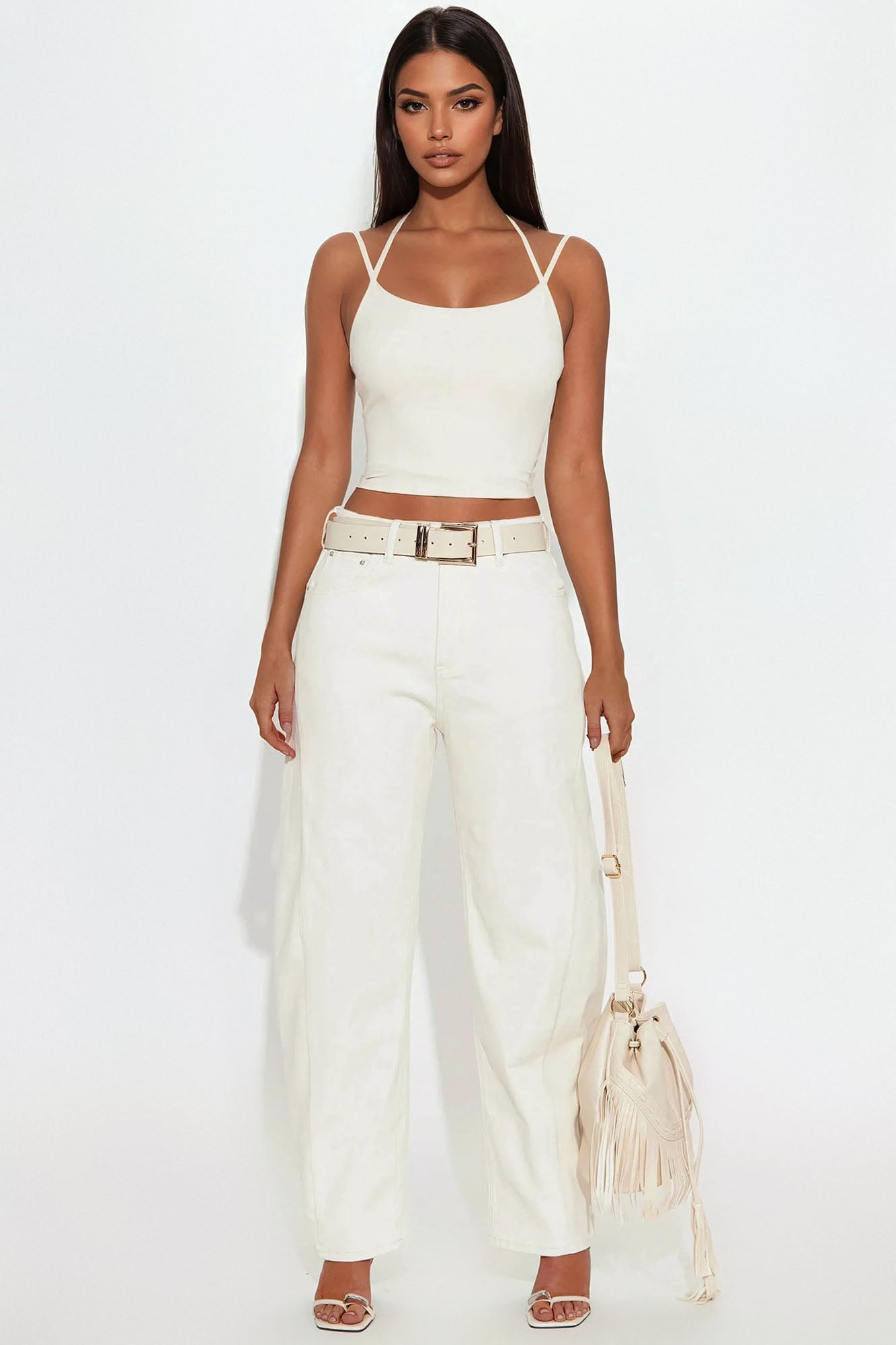Allegra Barrel Pant - Cream