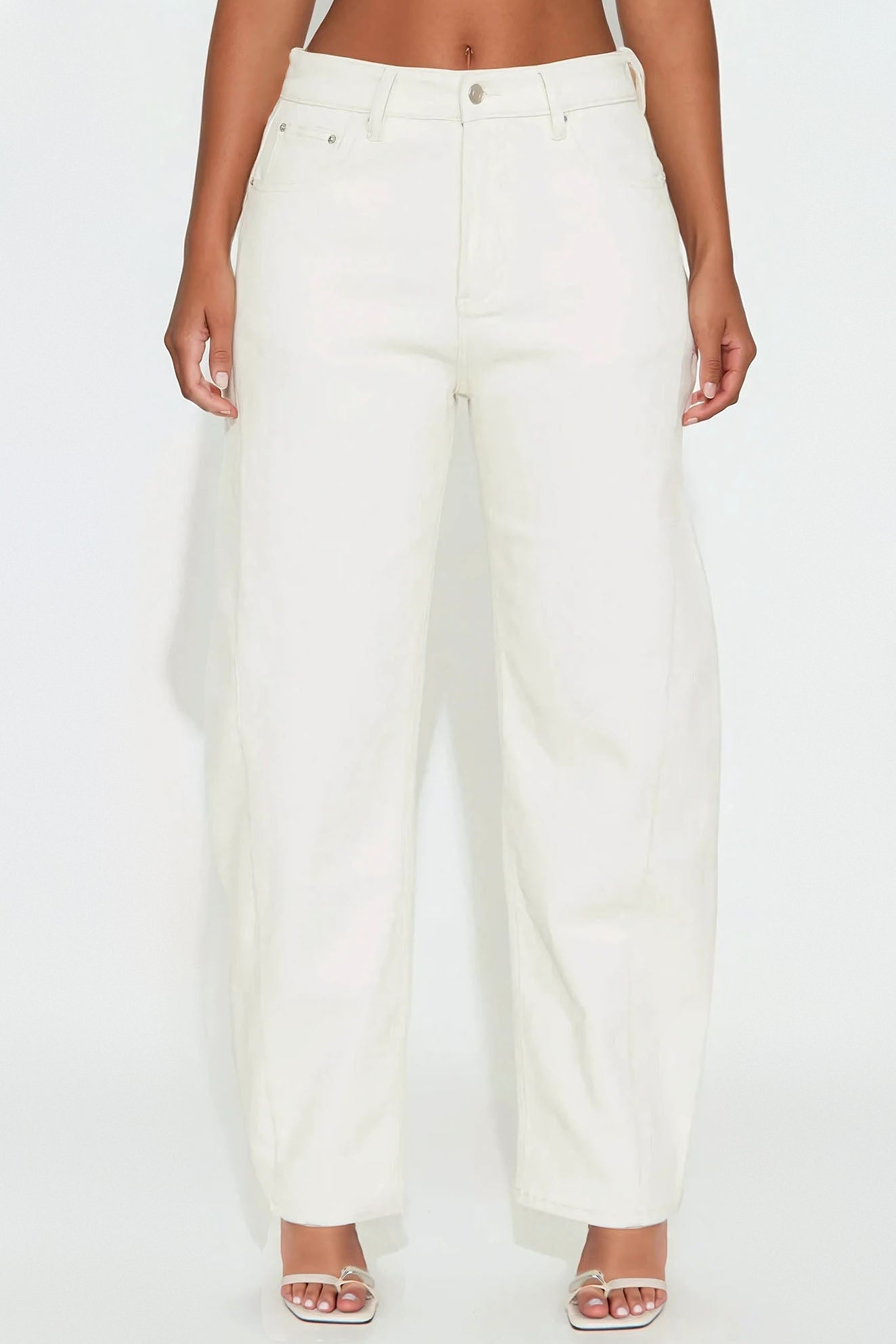 Allegra Barrel Pant - Cream