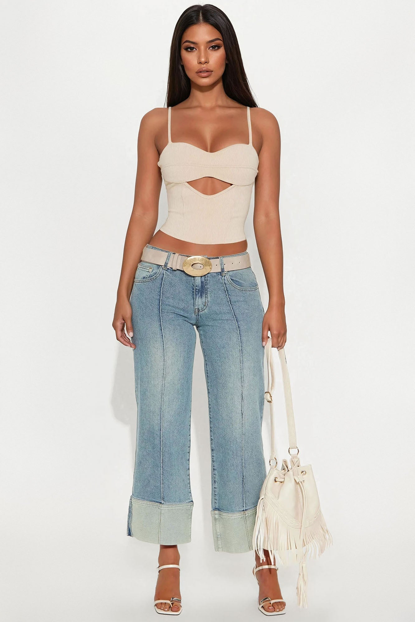 Get Together Cropped Low Rise Wide Leg Jeans - Vintage Wash