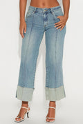 Get Together Cropped Low Rise Wide Leg Jeans - Vintage Wash