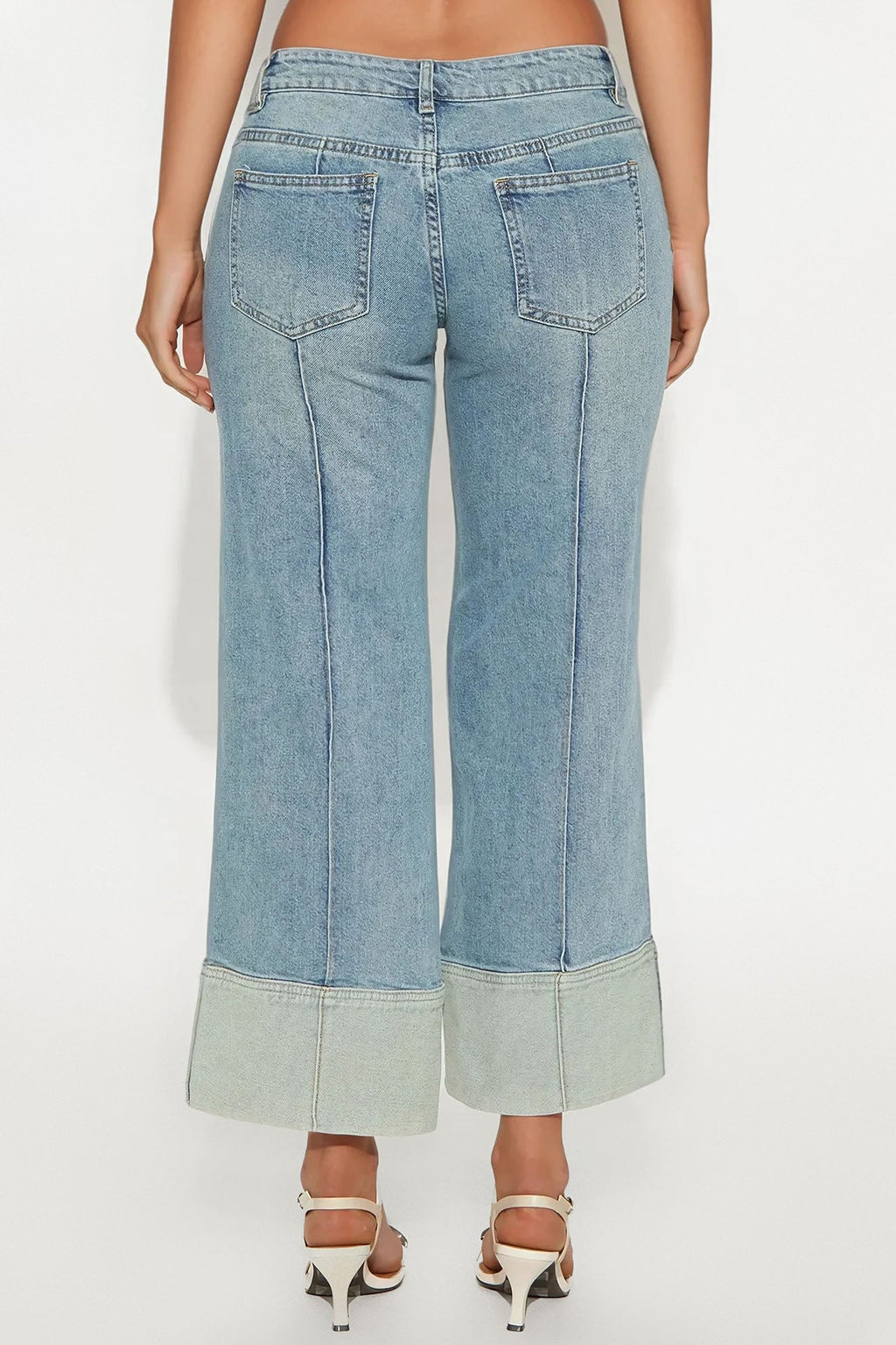 Get Together Cropped Low Rise Wide Leg Jeans - Vintage Wash
