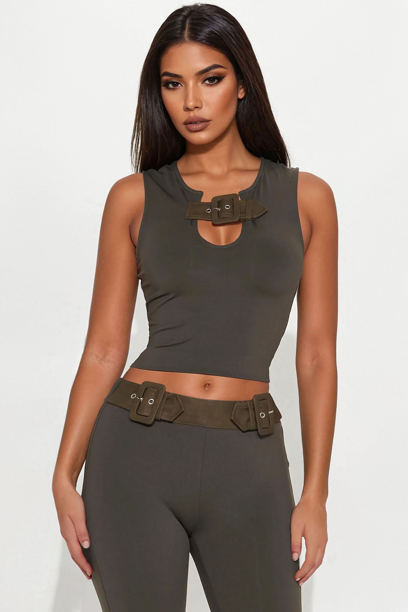 Dance With Me Tonight Pant Set - Olive