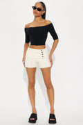 Cuddle Up Sweater Short - Cream