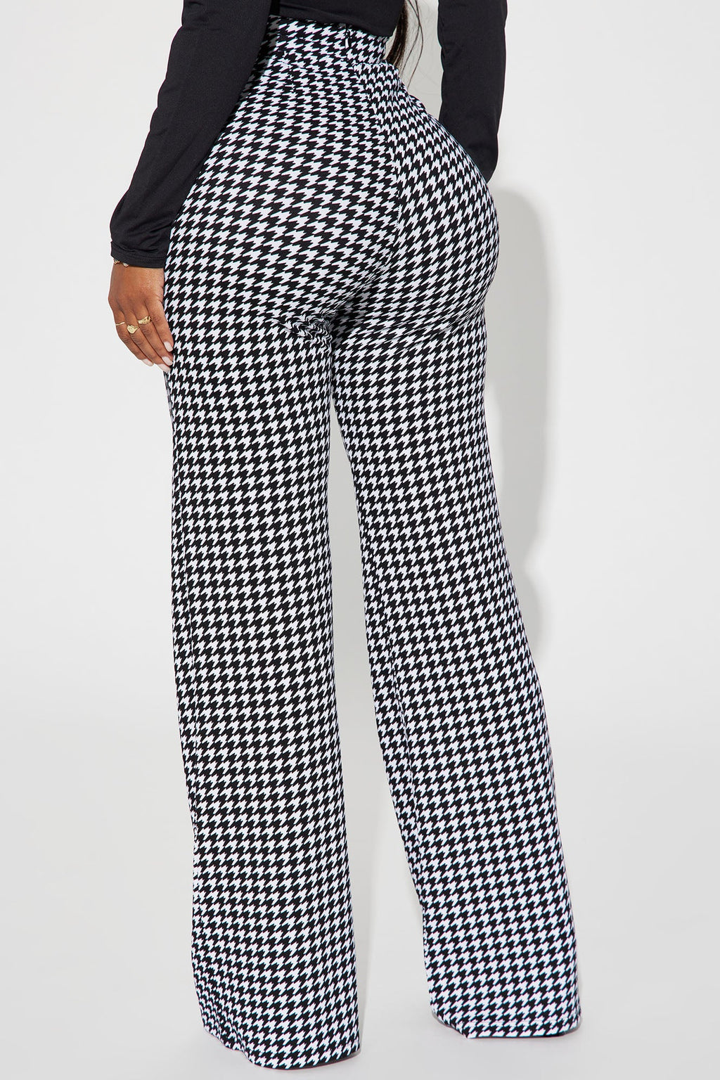 Victoria High Waist Dress Pant Houndstooth 35 - Black/White