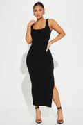 Meli Ribbed Maxi Dress - Black