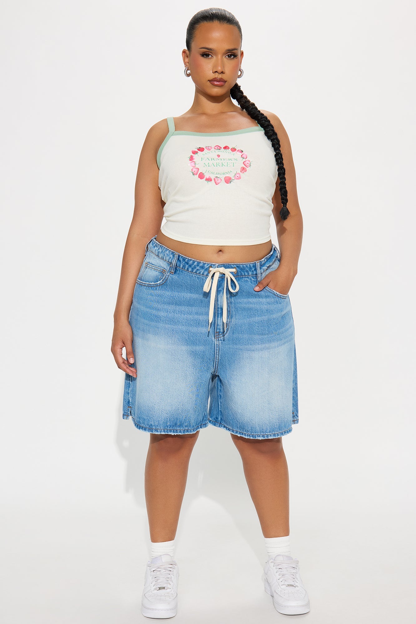 Ebb And Flow Drapey Denim Shorts - Vintage Wash