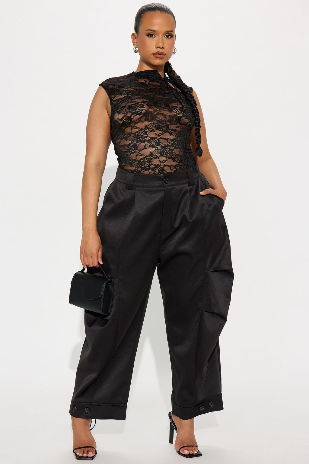 Kayla Barrel Leg Pant - Black