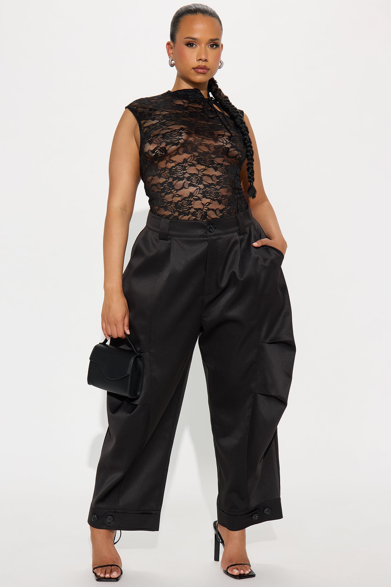 Kayla Barrel Leg Pant - Black