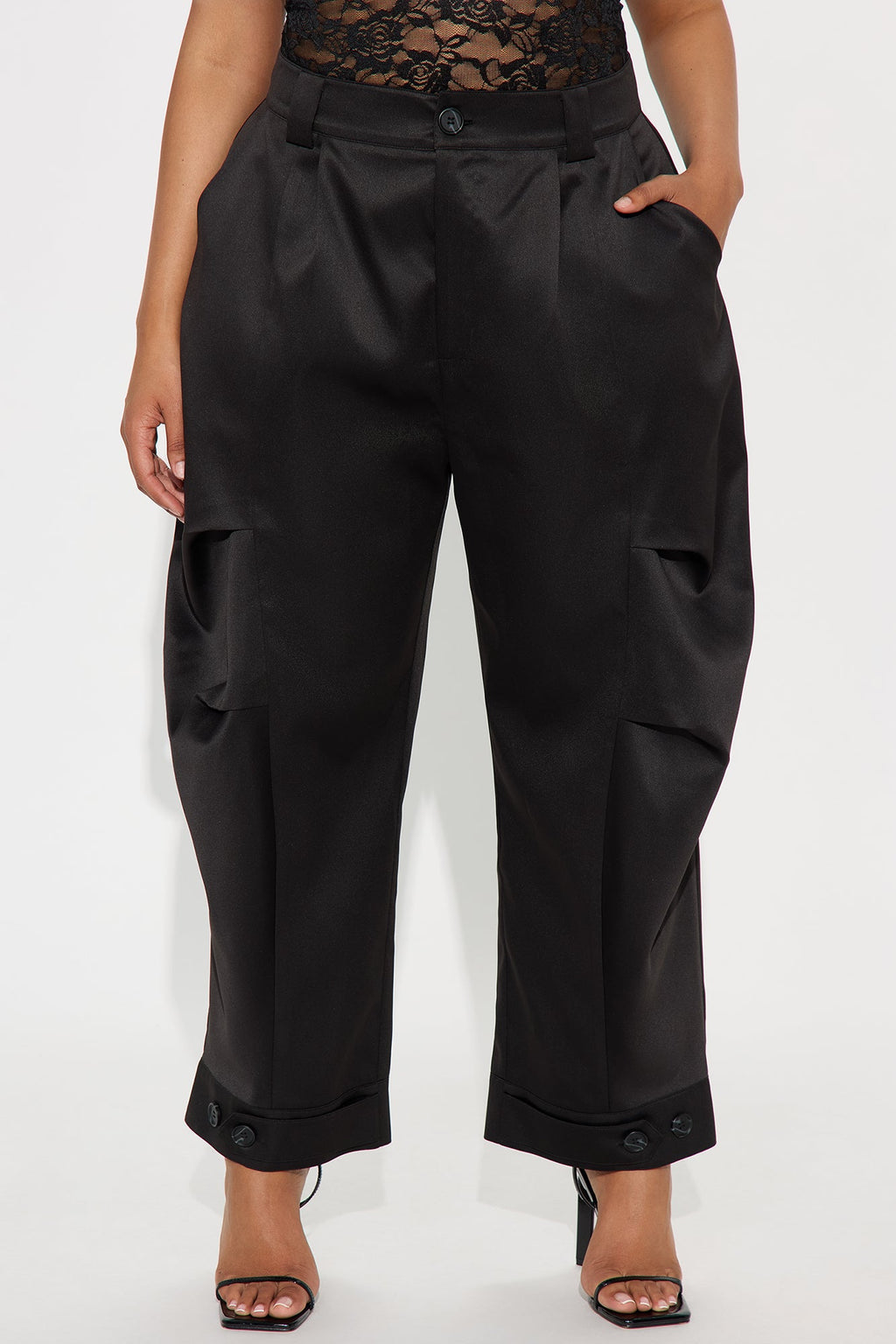 Kayla Barrel Leg Pant - Black