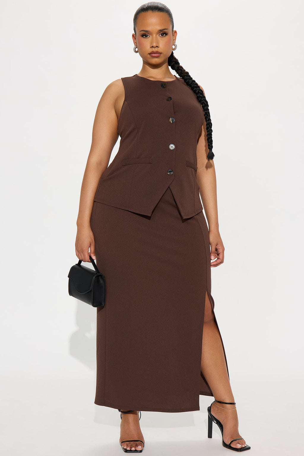 Office Ready Maxi Dress - Brown