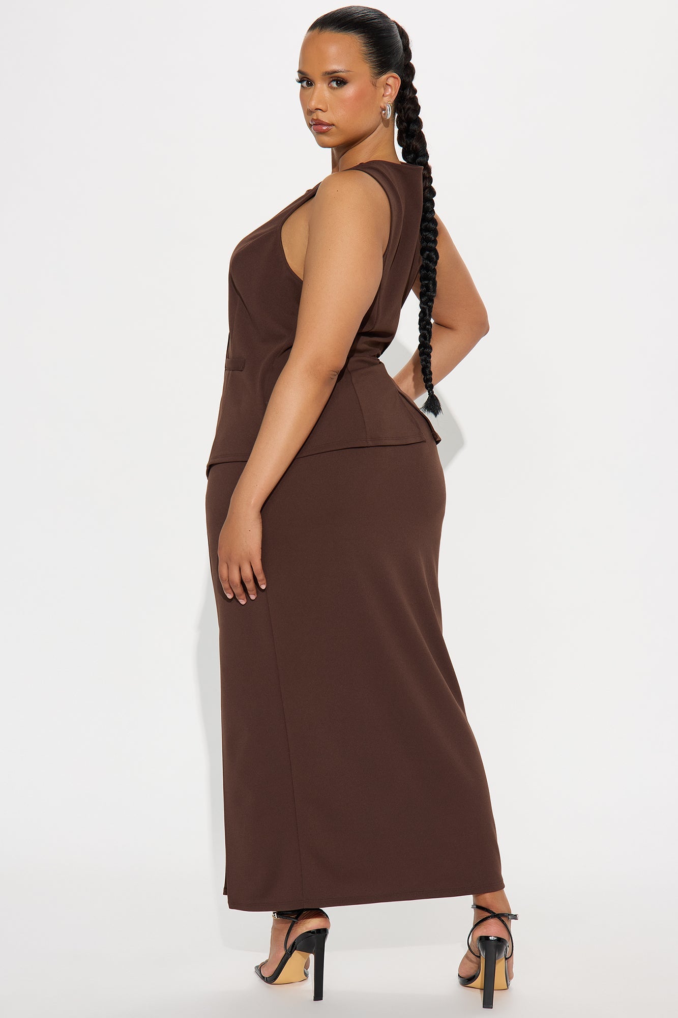 Office Ready Maxi Dress - Brown