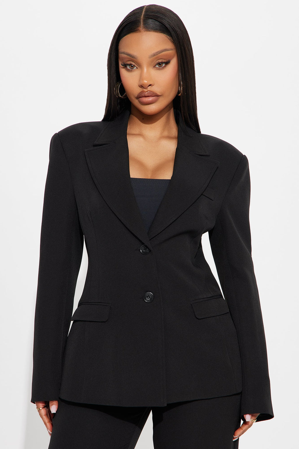 Kendall Hourglass Fitted Blazer - Black