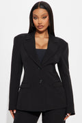 Kendall Hourglass Fitted Blazer - Black