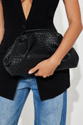 Effortless Touch Faux Leather Clutch - Black