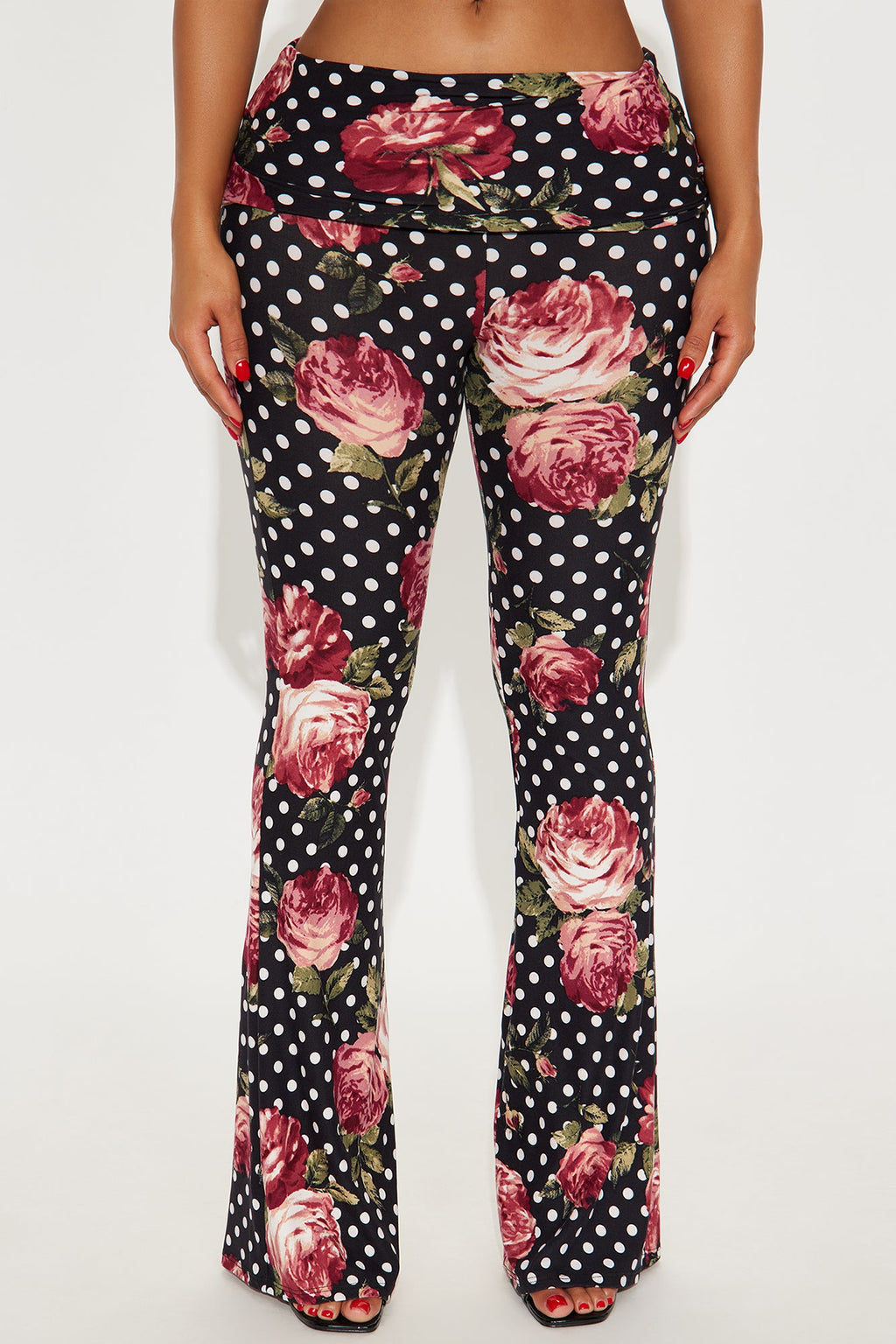 Kenley Polka Dot Flare Pant - Black/combo