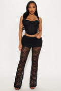 Gianna Lace Flare Pant - Black