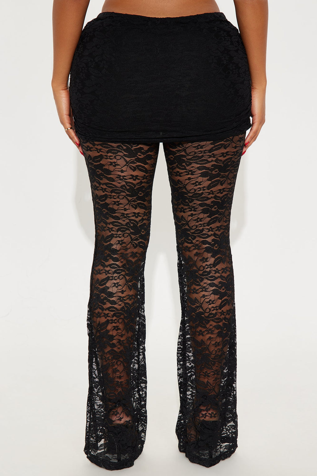 Gianna Lace Flare Pant - Black