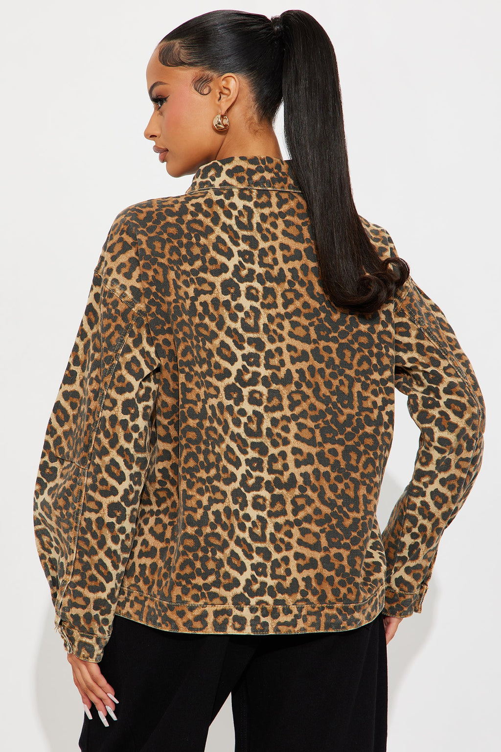 Cameron Oversized Leopard Jacket - Brown/combo