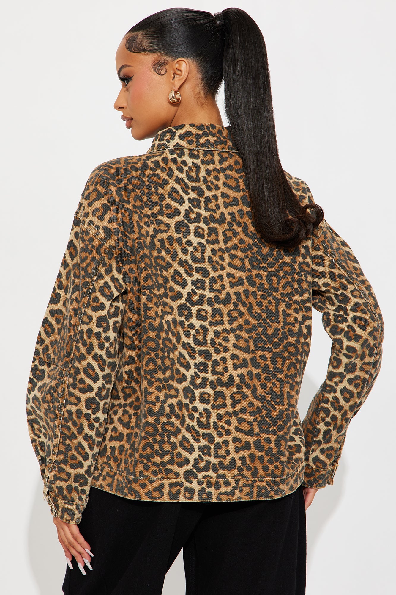 Cameron Oversized Leopard Jacket - Brown/combo