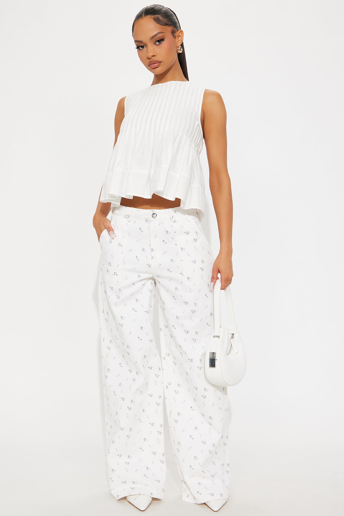 Fever Wide Leg Streetwear Pant - Off White