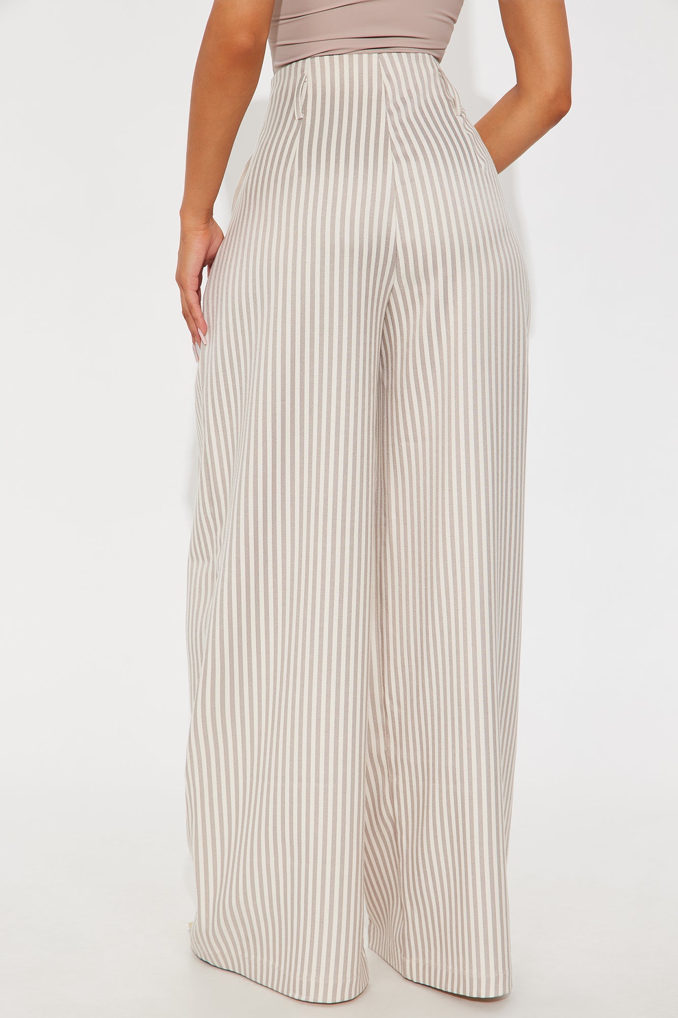 Nara Stripe Twill Trouser - Tan/Multi