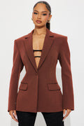 Hailey Hourglass Fitted Blazer - Mocha