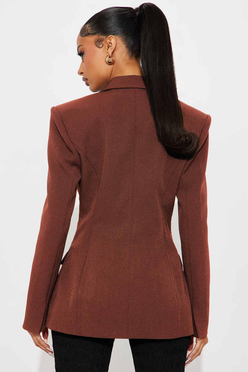 Hailey Hourglass Fitted Blazer - Mocha