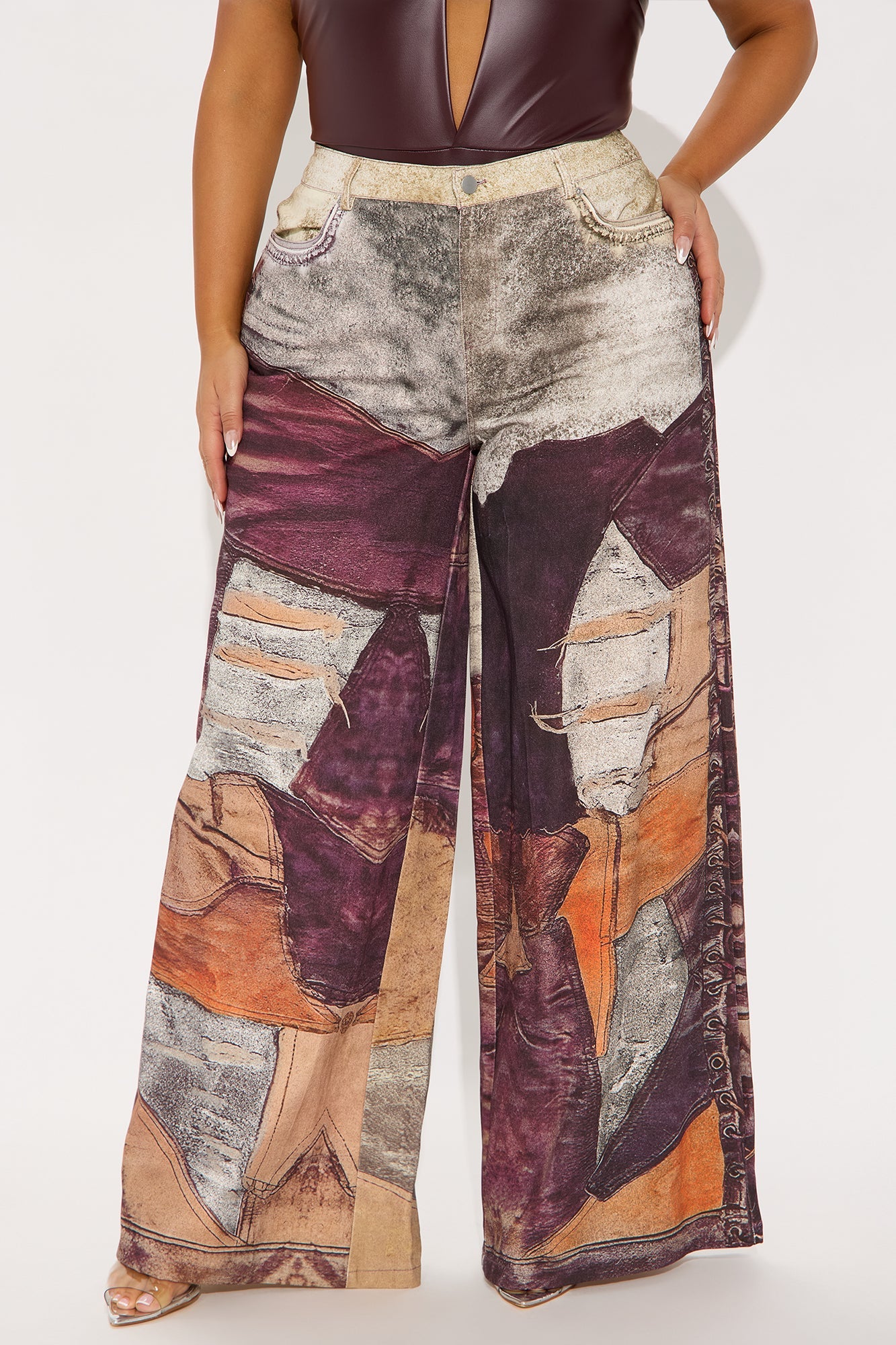 Mixed Emotions Wide Leg Pant - Multi Color