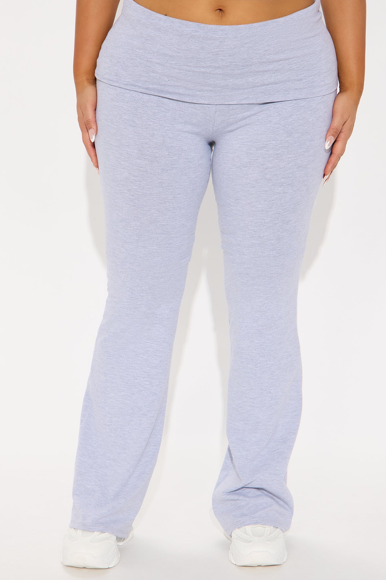 Tall Adriana Foldover Flare Pant - Heather Grey
