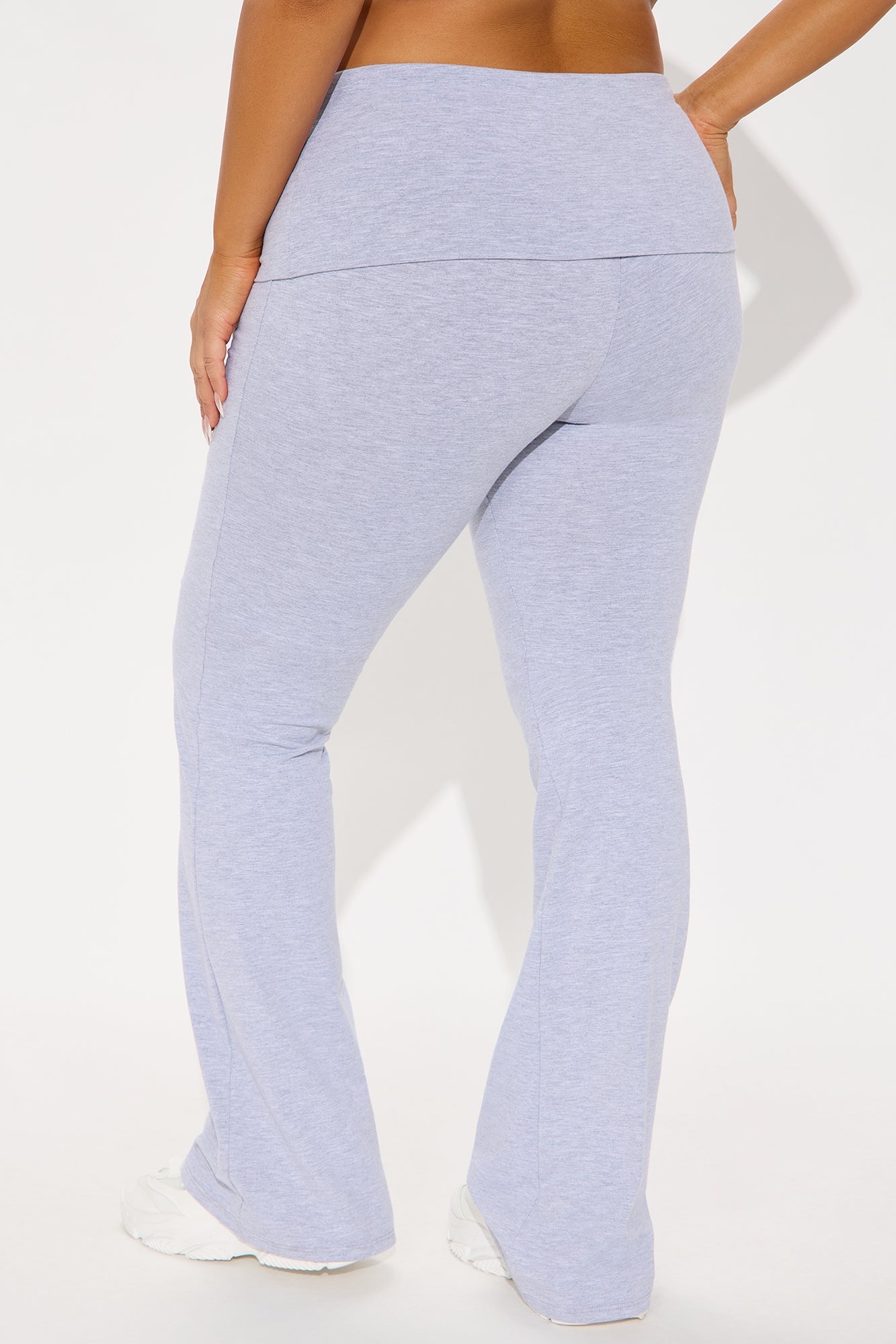 Tall Adriana Foldover Flare Pant - Heather Grey