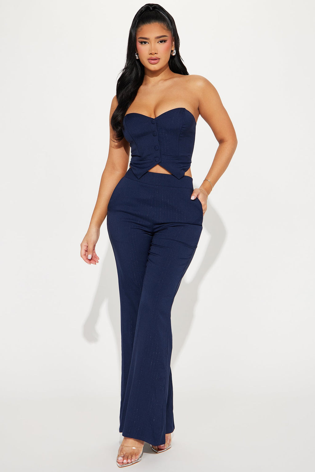 Amelia Two Piece Pant Suit - Navy