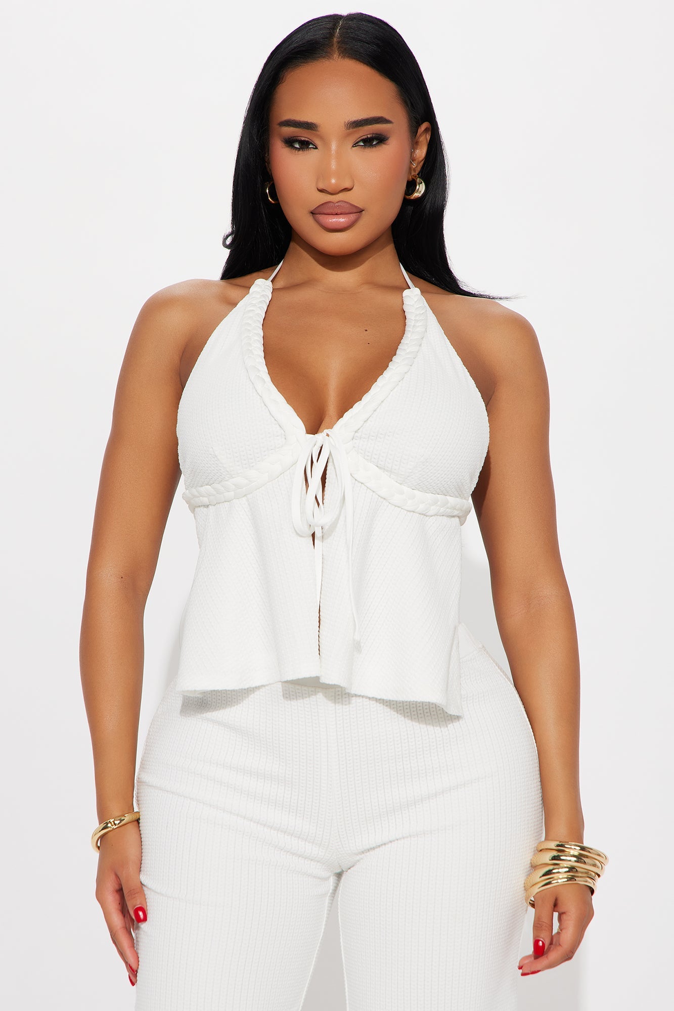 Ready For Vacation Wide Leg Pant Set - Off White