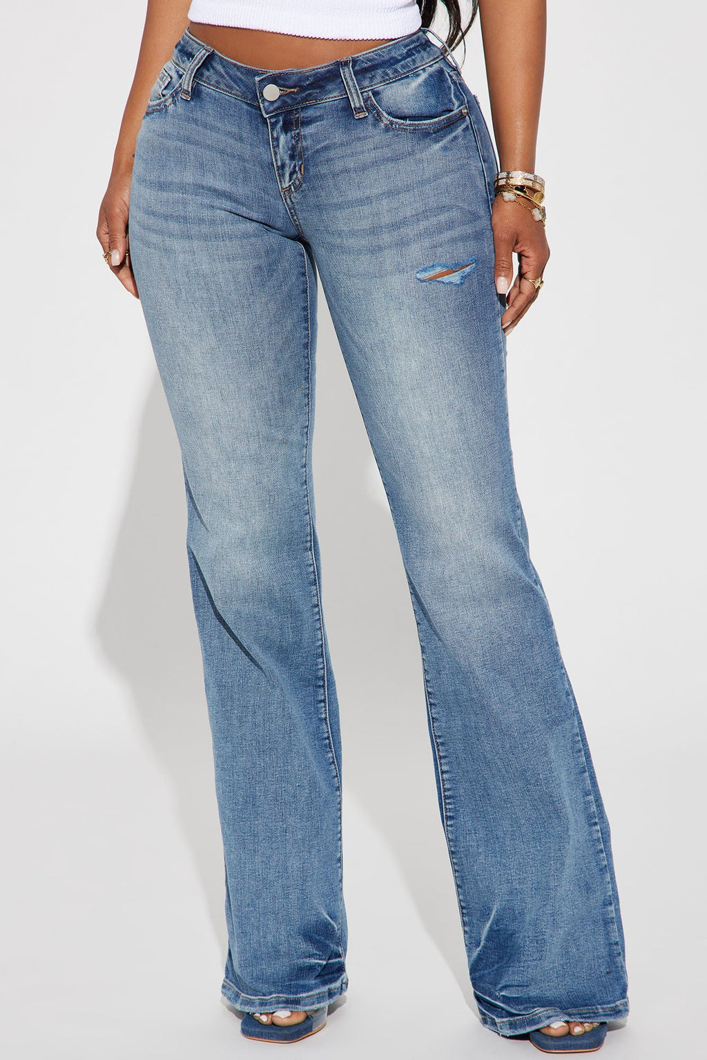 Can't Compete Low Rise Stretch Bootcut Jean - Medium Wash