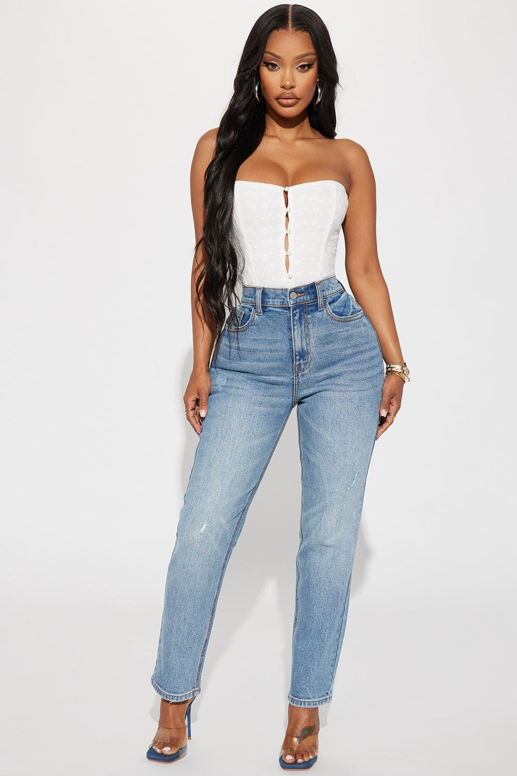 Mama Said 90s High Rise Mom Jeans - Medium Wash