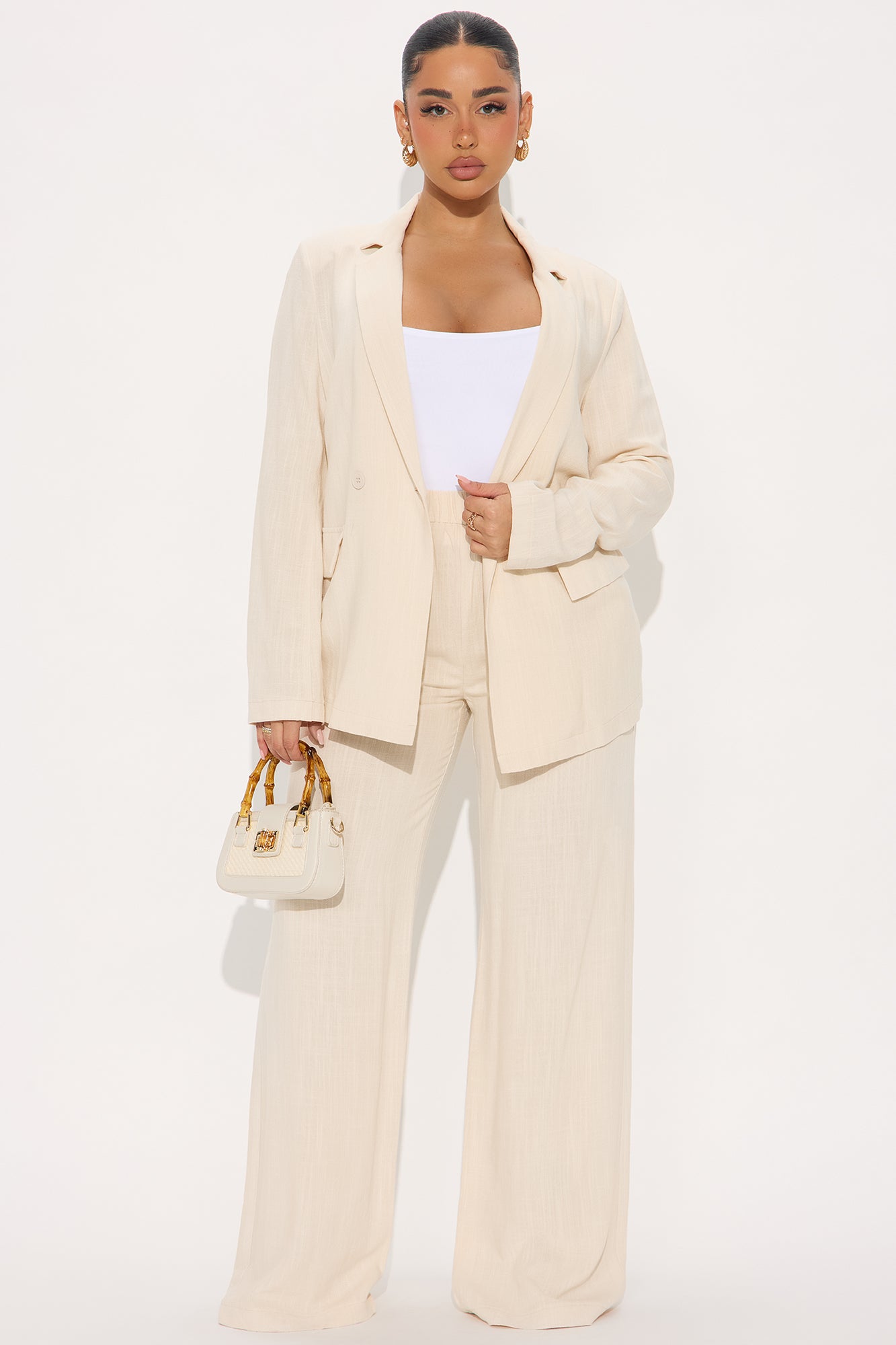 Essential Linen Pant Set - Beige