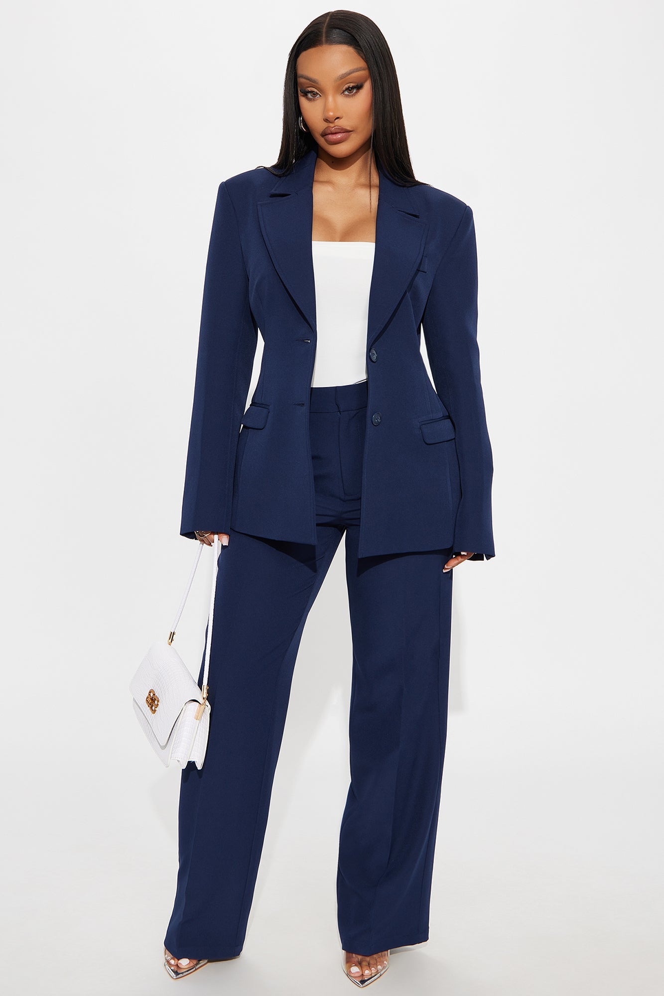Kendall Hourglass Fitted Blazer - Navy
